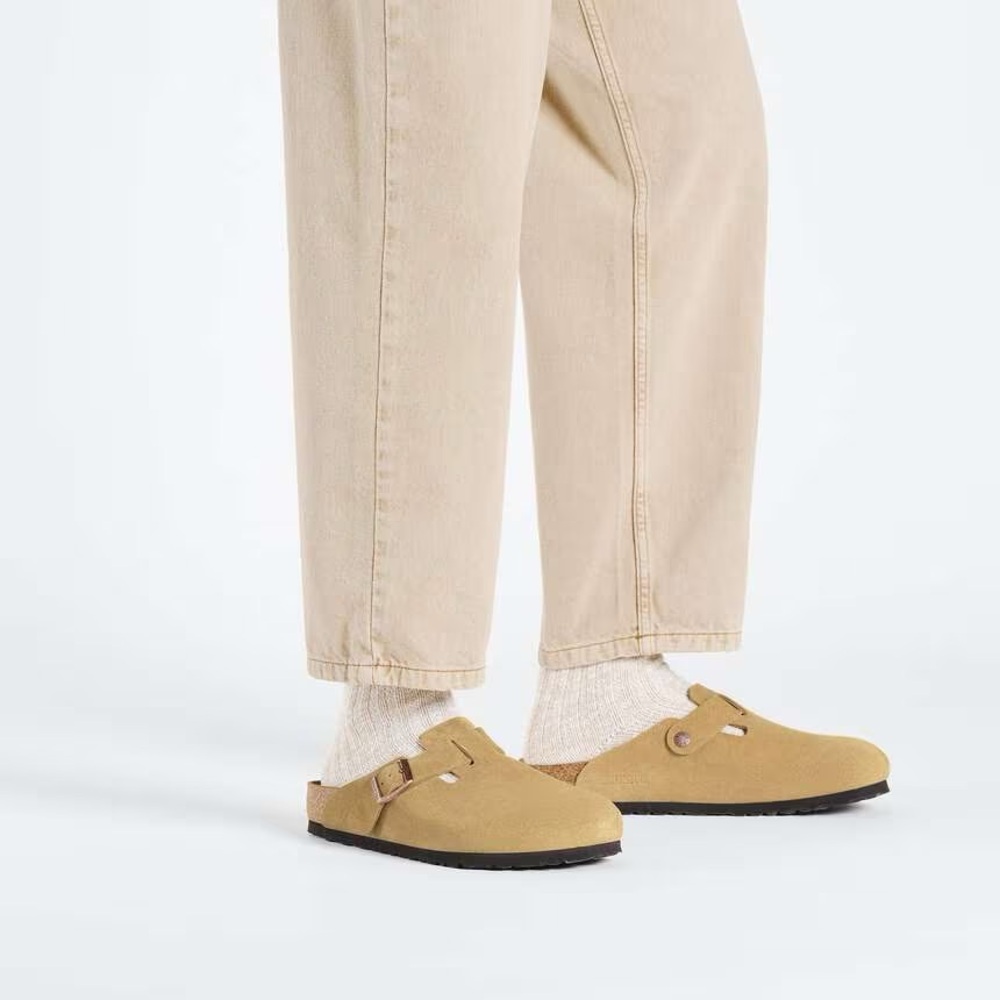 BIRKENSTOCK Boston Clog Latte Cream Leather Slip On Size 9 NEW - Picture 5 of 16